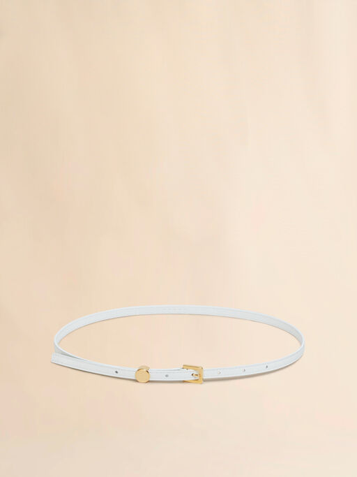 White leather Envelope belt - Belts