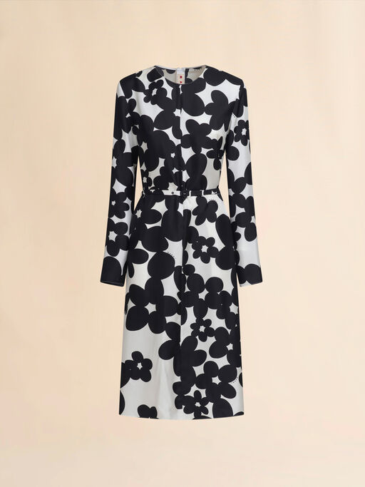 Black and white Dilles print silk dress - Dresses
