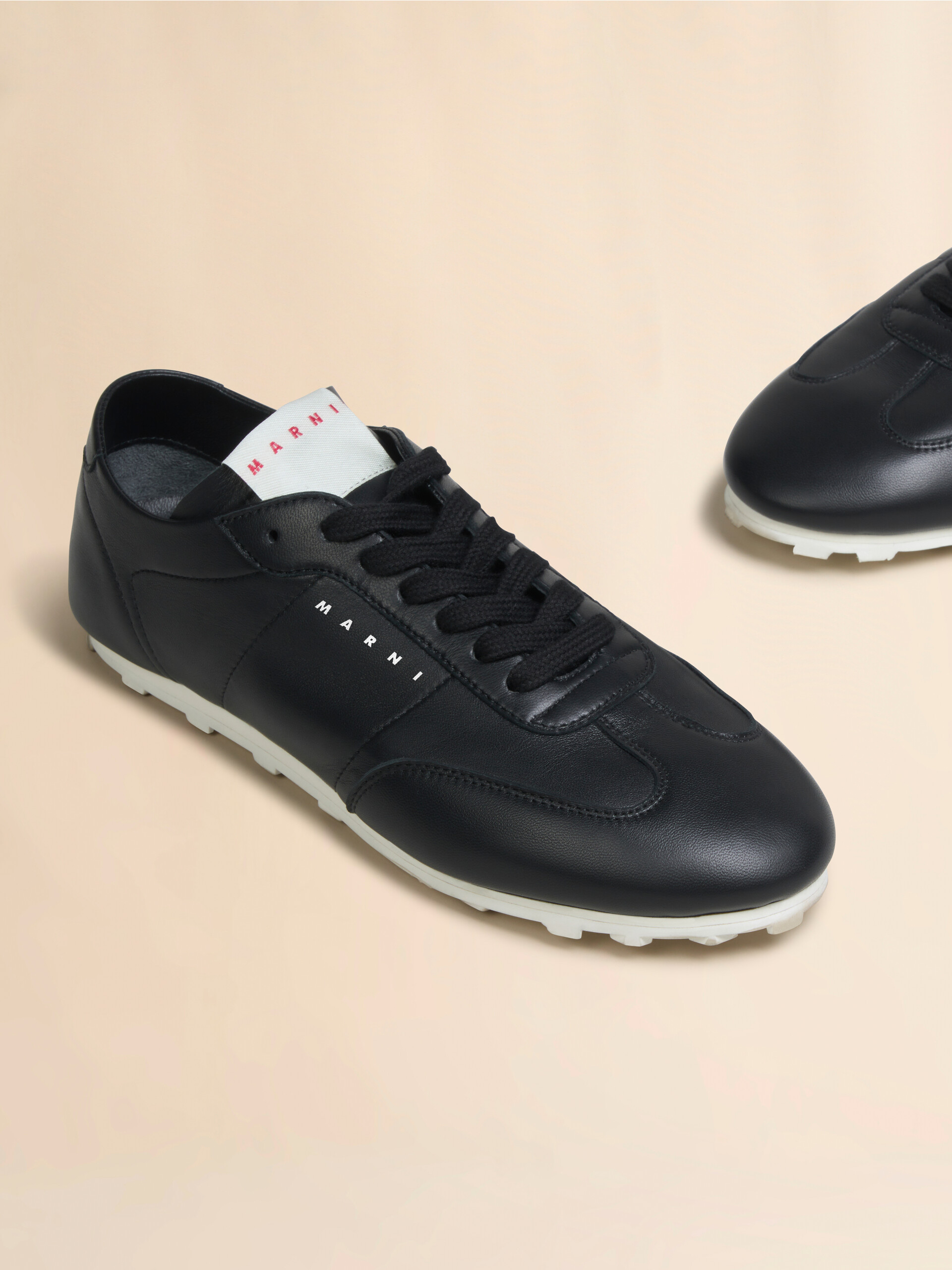 Black nappa leather Softy Soccer sneaker - Sneakers - Image 4