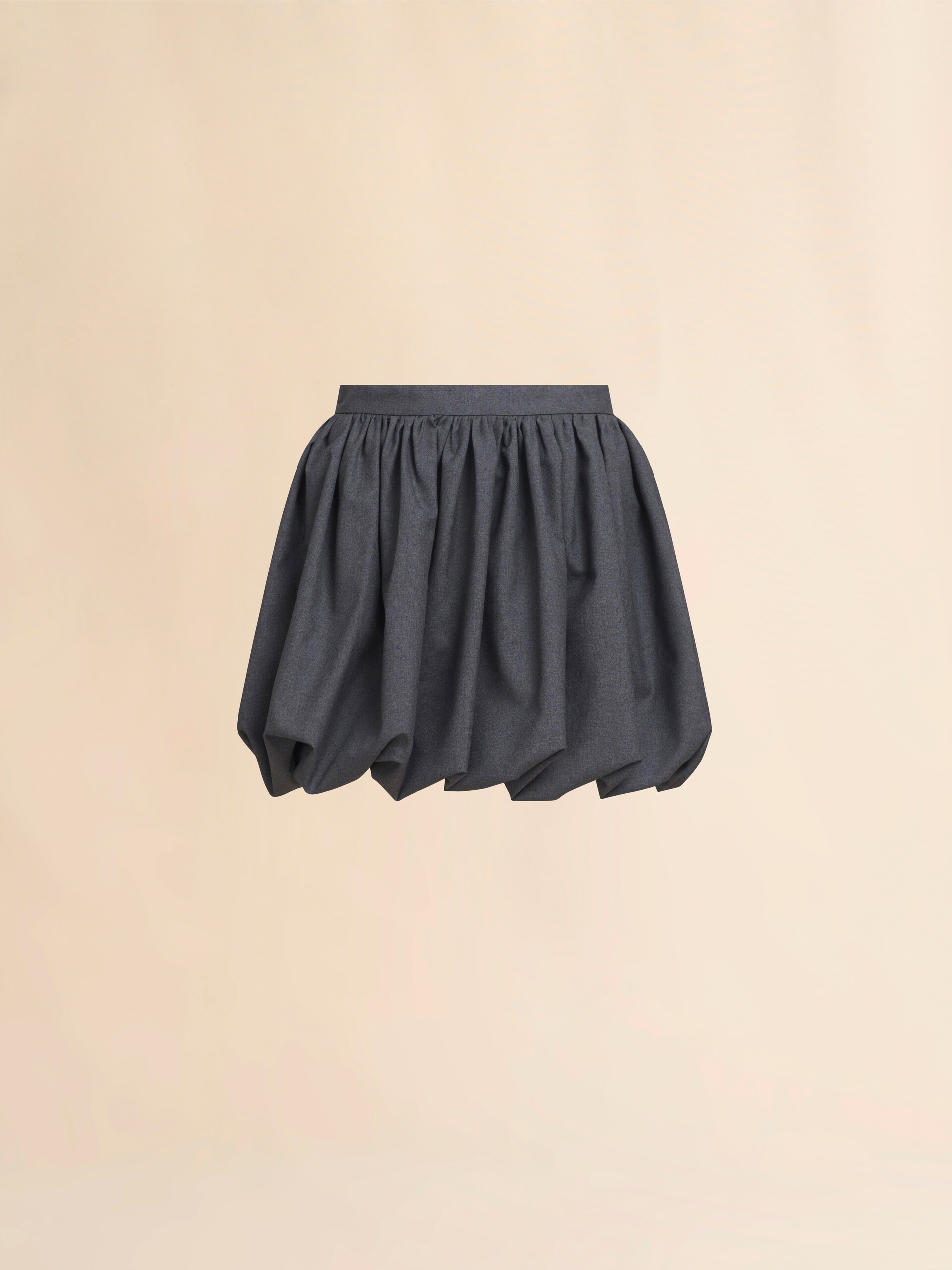 Grey wool balloon Miniskirt - Skirts - Image 1